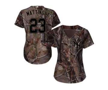 Women New York Yankees #23 Don Mattingly Camo Realtree Collection Cool Base Stitched MLB Jersey