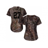 Women New York Yankees #27 Giancarlo Stanton Camo Realtree Collection Cool Base Stitched MLB Jersey