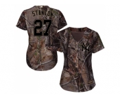 Women New York Yankees #27 Giancarlo Stanton Camo Realtree Collection Cool Base Stitched MLB Jersey