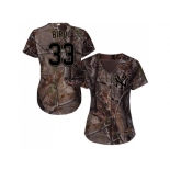 Women New York Yankees #33 Greg Bird Camo Realtree Collection Cool Base Stitched MLB Jersey