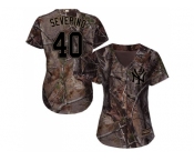 Women New York Yankees #40 Luis Severino Camo Realtree Collection Cool Base Stitched MLB Jersey