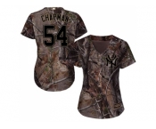 Women New York Yankees #54 Aroldis Chapman Camo Realtree Collection Cool Base Stitched MLB Jersey