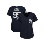 Women New York Yankees #99 Aaron Judge Majestic Navy 2018 Spring Training Cool Base Player Jersey