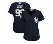 Women New York Yankees #99 Aaron Judge Majestic Navy 2018 Spring Training Cool Base Player Jersey