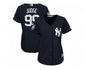 Women New York Yankees #99 Aaron Judge Navy Blue 2018 Spring Training Cool Base Stitched Baseball Jersey