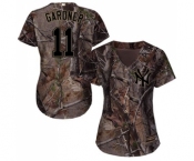 Women's Majestic New York Yankees #11 Brett Gardner Authentic Camo Realtree Collection Flex Base MLB Jersey