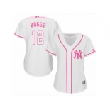 Women's Majestic New York Yankees #12 Wade Boggs Authentic White Fashion Cool Base MLB Jersey