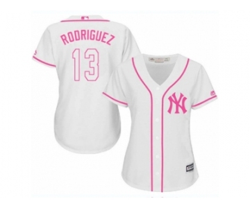 Women's Majestic New York Yankees #13 Alex Rodriguez Replica White Fashion Cool Base MLB Jersey