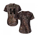 Women's Majestic New York Yankees #14 Brian Roberts Authentic Camo Realtree Collection Flex Base MLB Jersey