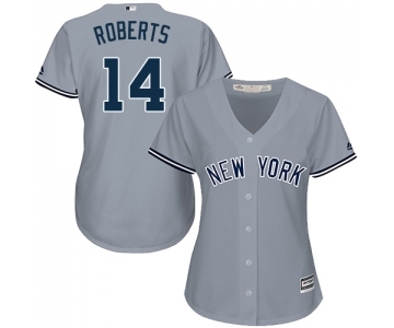 Women's Majestic New York Yankees #14 Brian Roberts Authentic Grey Road MLB Jersey