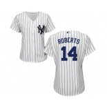 Women's Majestic New York Yankees #14 Brian Roberts Authentic White Home MLB Jersey