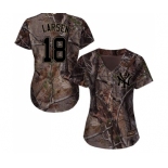 Women's Majestic New York Yankees #18 Don Larsen Authentic Camo Realtree Collection Flex Base MLB Jersey