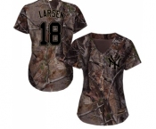 Women's Majestic New York Yankees #18 Don Larsen Authentic Camo Realtree Collection Flex Base MLB Jersey