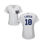 Women's Majestic New York Yankees #18 Don Larsen Authentic White Home MLB Jersey