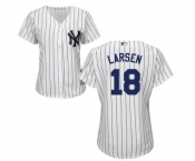 Women's Majestic New York Yankees #18 Don Larsen Authentic White Home MLB Jersey