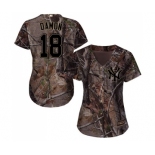 Women's Majestic New York Yankees #18 Johnny Damon Authentic Camo Realtree Collection Flex Base MLB Jersey