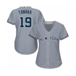 Women's Majestic New York Yankees #19 Masahiro Tanaka Authentic Grey Road MLB Jersey