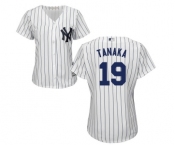 Women's Majestic New York Yankees #19 Masahiro Tanaka Authentic White Home MLB Jersey