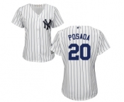 Women's Majestic New York Yankees #20 Jorge Posada Authentic White Home MLB Jersey