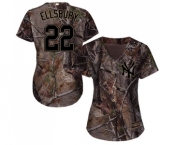 Women's Majestic New York Yankees #22 Jacoby Ellsbury Authentic Camo Realtree Collection Flex Base MLB Jersey