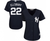 Women's Majestic New York Yankees #22 Jacoby Ellsbury Authentic Navy Blue Alternate MLB Jersey