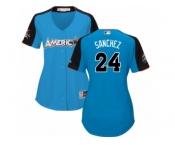 Women's Majestic New York Yankees #24 Gary Sanchez Replica Blue American League 2017 MLB All-Star MLB Jersey