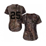 Women's Majestic New York Yankees #25 Gleyber Torres Authentic Camo Realtree Collection Flex Base MLB Jersey