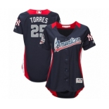 Women's Majestic New York Yankees #25 Gleyber Torres Game Navy Blue American League 2018 MLB All-Star MLB Jersey