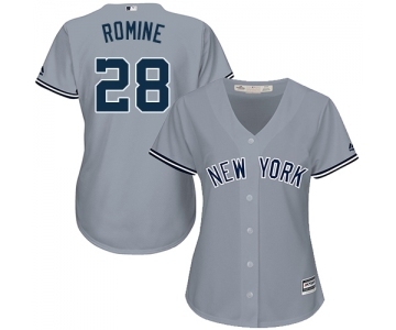 Women's Majestic New York Yankees #28 Austin Romine Authentic Grey Road MLB Jersey