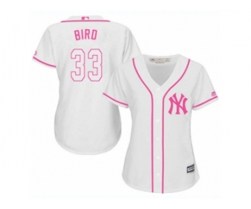 Women's Majestic New York Yankees #33 Greg Bird Replica White Fashion Cool Base MLB Jersey