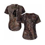 Women's Majestic New York Yankees #4 Lou Gehrig Authentic Camo Realtree Collection Flex Base MLB Jersey