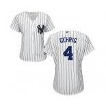 Women's Majestic New York Yankees #4 Lou Gehrig Authentic White Home MLB Jersey