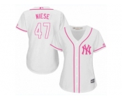 Women's Majestic New York Yankees #47 Jon Niese Replica White Fashion Cool Base MLB Jersey