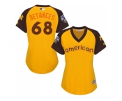 Women's Majestic New York Yankees #68 Dellin Betances Authentic Yellow 2016 All-Star American League BP Cool BaseMLB Jersey