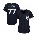 Women's Majestic New York Yankees #77 Clint Frazier Authentic Navy Blue Alternate MLB Jersey