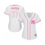 Women's Majestic New York Yankees #77 Clint Frazier Authentic White Fashion Cool Base MLB Jersey