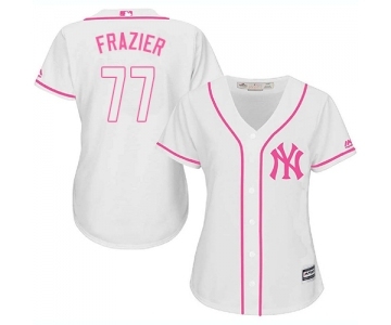 Women's Majestic New York Yankees #77 Clint Frazier Authentic White Fashion Cool Base MLB Jersey