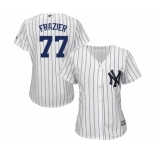 Women's Majestic New York Yankees #77 Clint Frazier Authentic White Home MLB Jersey