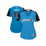 Women's Majestic New York Yankees #99 Aaron Judge Replica Blue American League 2017 MLB All-Star MLB Jersey