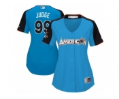 Women's Majestic New York Yankees #99 Aaron Judge Replica Blue American League 2017 MLB All-Star MLB Jersey