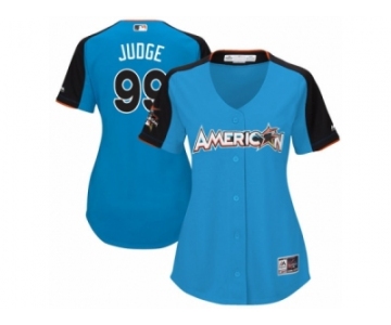 Women's Majestic New York Yankees #99 Aaron Judge Replica Blue American League 2017 MLB All-Star MLB Jersey