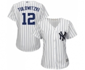 Women's New York Yankees #12 Troy Tulowitzki Authentic White Home Baseball Jersey