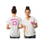 Women's New York Yankees #13 Alex Rodriguez White Home 2016 Mother's Day Cool Base Jersey