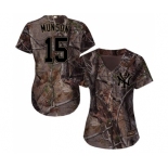 Women's New York Yankees #15 Thurman Munson Authentic Camo Realtree Collection Flex Base Baseball Jersey