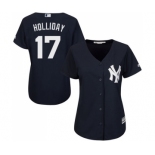 Women's New York Yankees #17 Matt Holliday Authentic Navy Blue Alternate Baseball Jersey