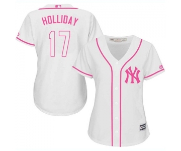 Women's New York Yankees #17 Matt Holliday Authentic White Fashion Cool Base Baseball Jersey