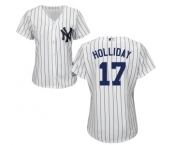 Women's New York Yankees #17 Matt Holliday Authentic White Home Baseball Jersey