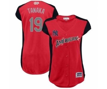 Women's New York Yankees #19 Masahiro Tanaka Authentic Red American League 2019 Baseball All-Star Jersey