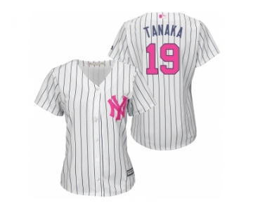 Women's New York Yankees #19 Masahiro Tanaka White Home 2016 Mother's Day Cool Base Jersey