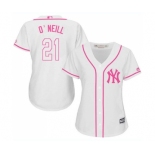 Women's New York Yankees #21 Paul O'Neill Authentic White Fashion Cool Base Baseball Jersey